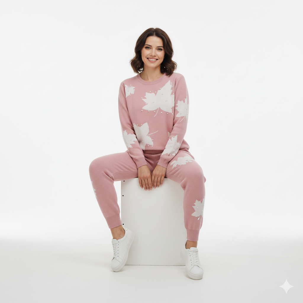 Women Cozy Fleece Sweatshirt & Trouser Outfit