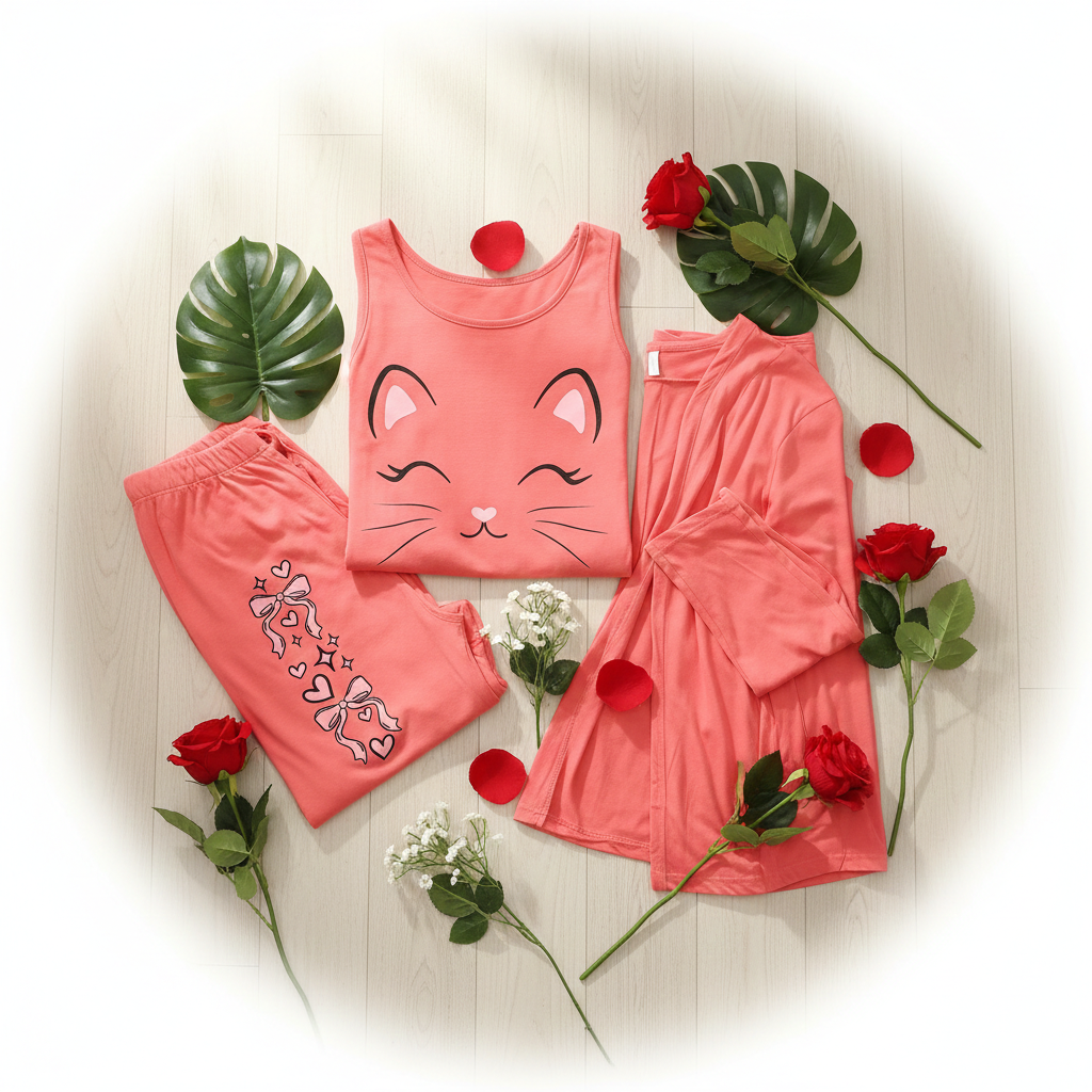 3 Pcs Night Printed Suit