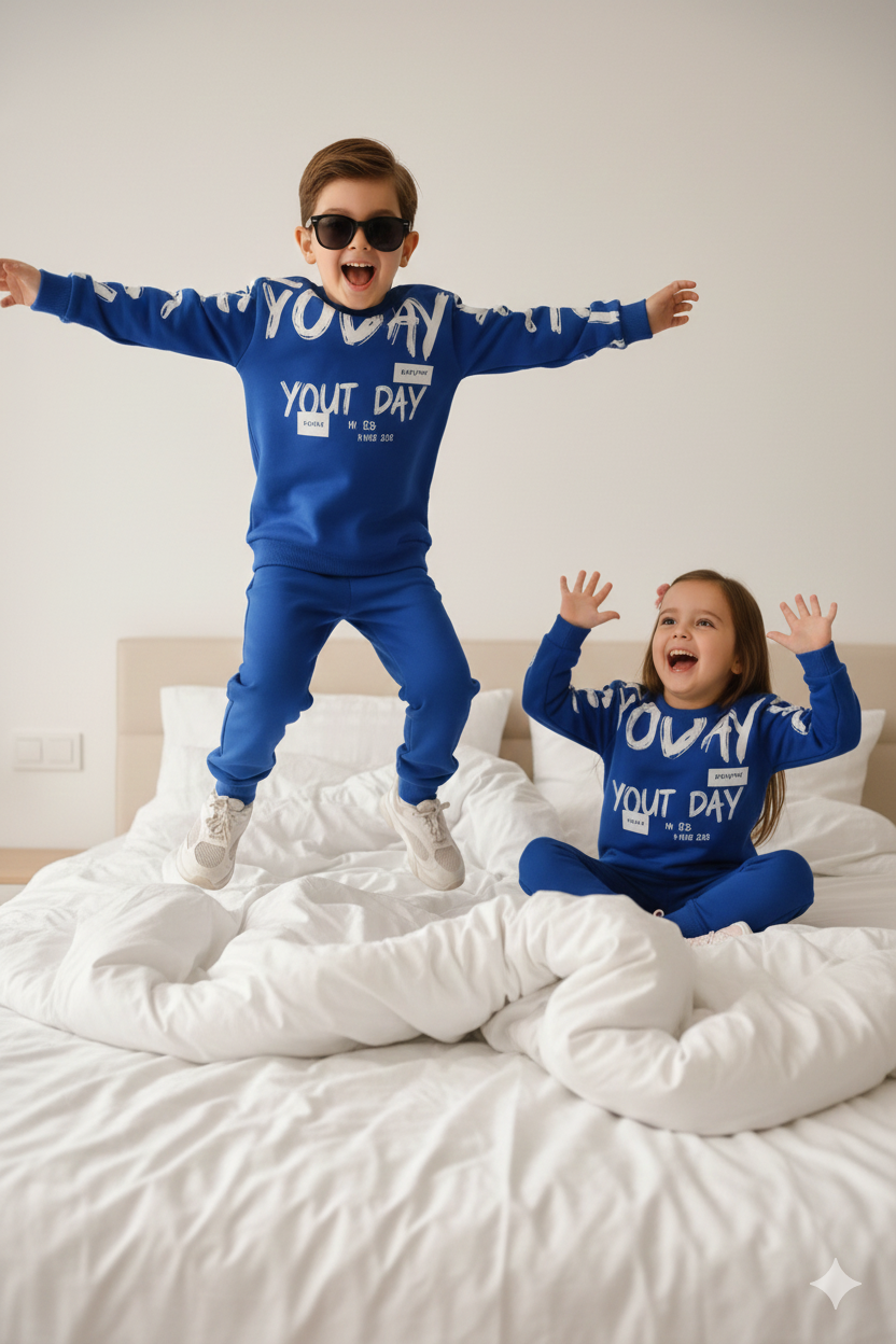 Kids Winter Fleece Suit – “Your Day” Print (Boys & Girls) | Ages 1 to 10