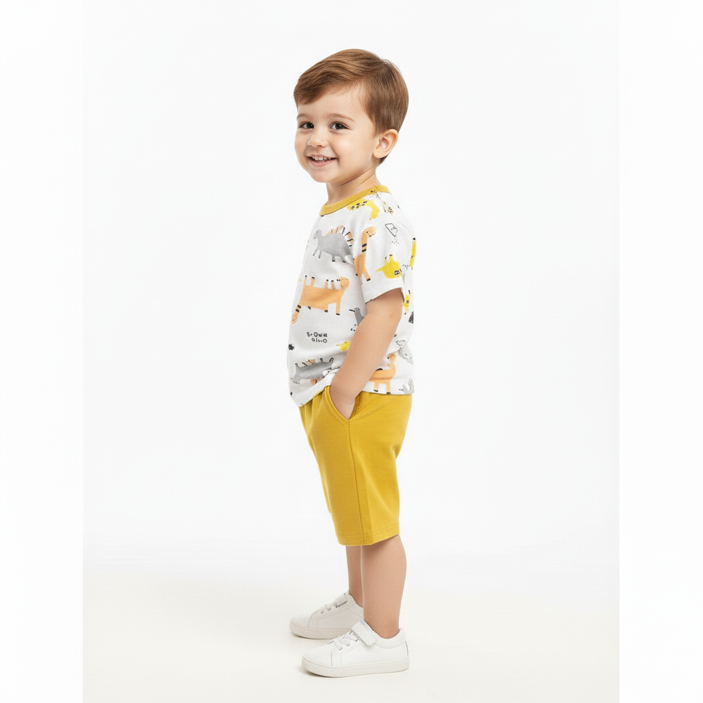Kids Printed T-Shirt & Shorts Set | Soft Cotton Summer Outfit