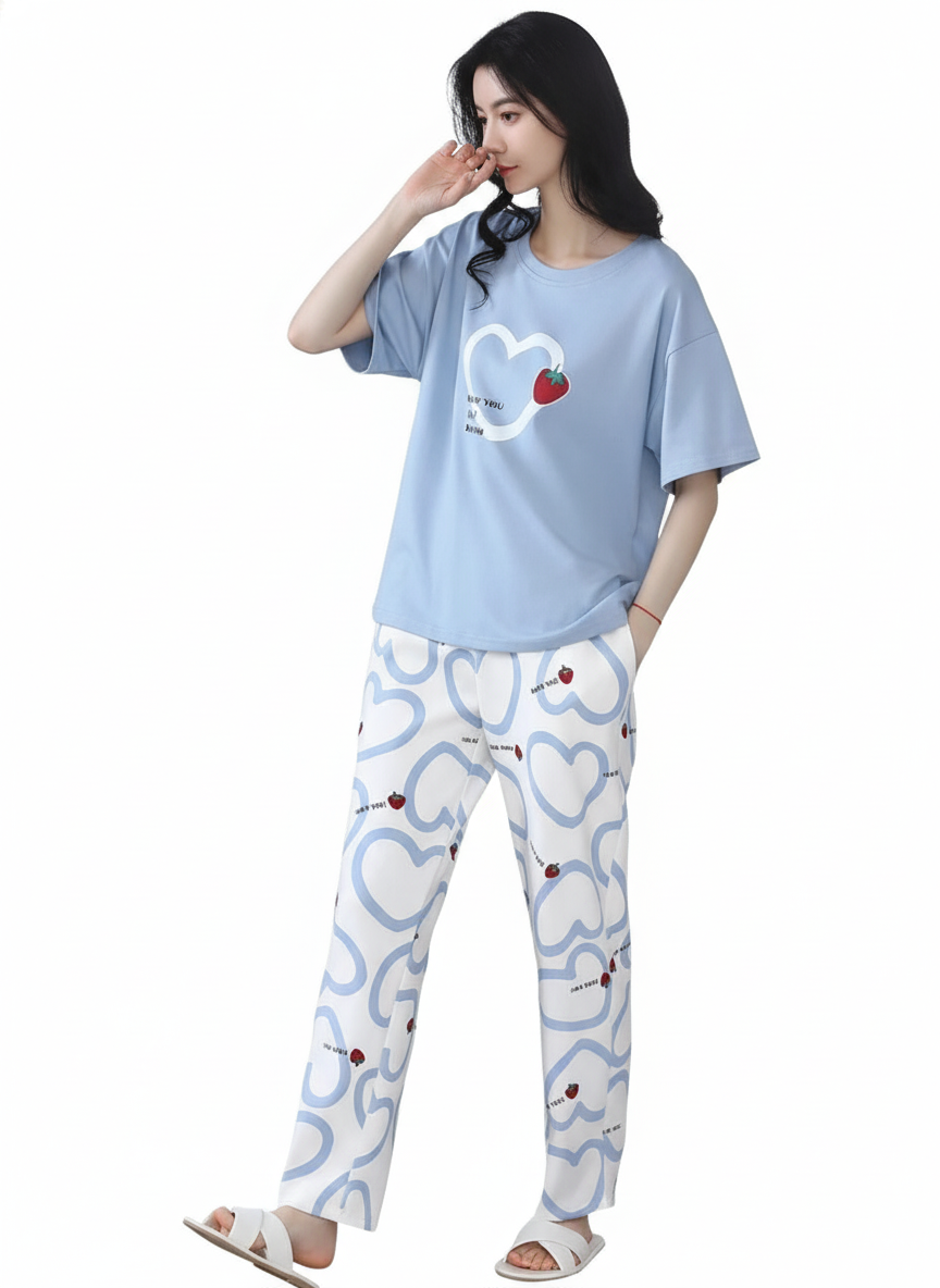 ✨ Premium Cotton Jersey Night Suit – Soft & Comfy Wear