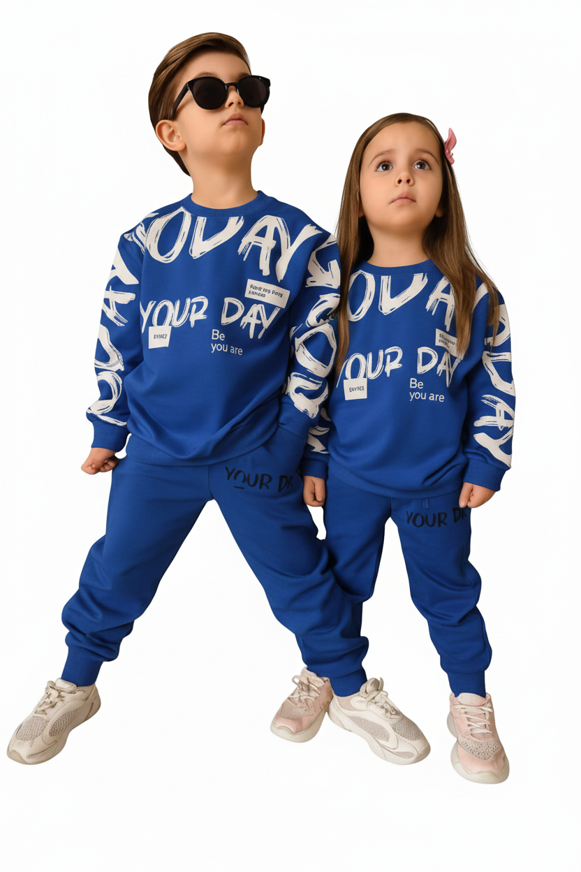 Kids Winter Fleece Suit – “Your Day” Print (Boys & Girls) | Ages 1 to 10