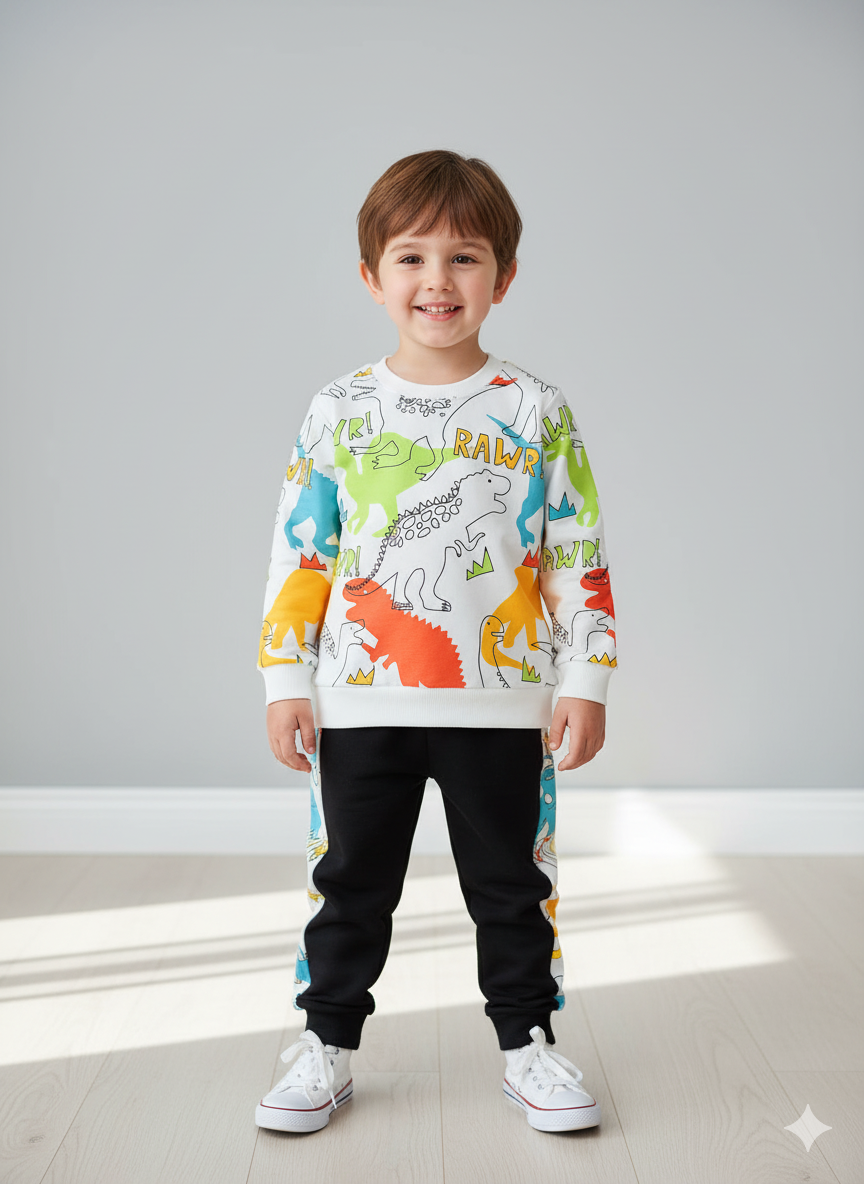 RAWR-some" Dino Adventure Kids Sweat Suit Set (1 to 10 Years)