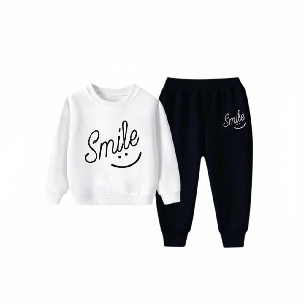 Smile Printed Kids Winter Suit – Fleece Set