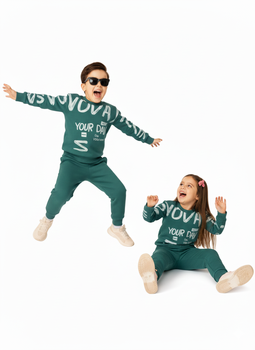 Kids Winter Fleece Suit – “Your Day” Print (Boys & Girls) | Ages 1 to 10