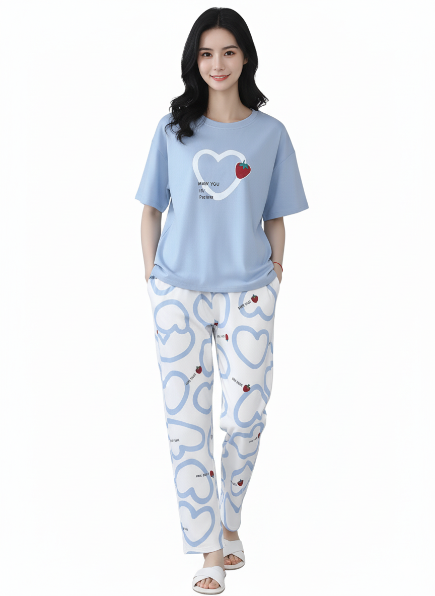 ✨ Premium Cotton Jersey Night Suit – Soft & Comfy Wear