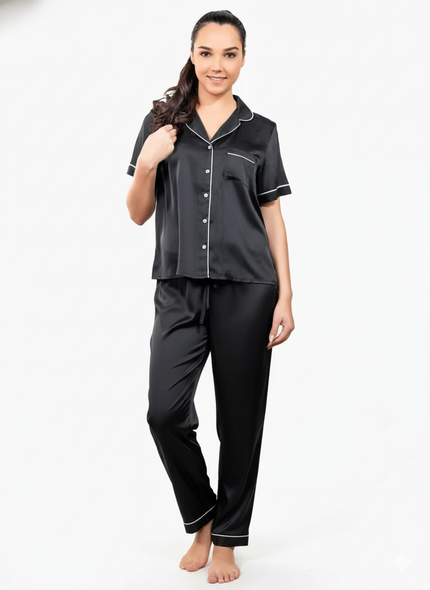 Premium Pipin Silk Night Suit