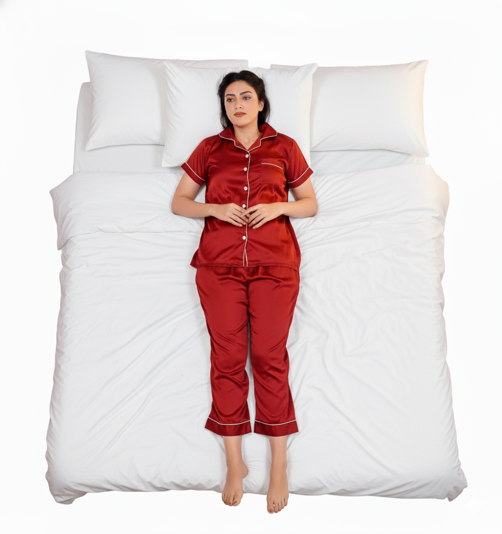 Premium Pipin Silk Night Suit