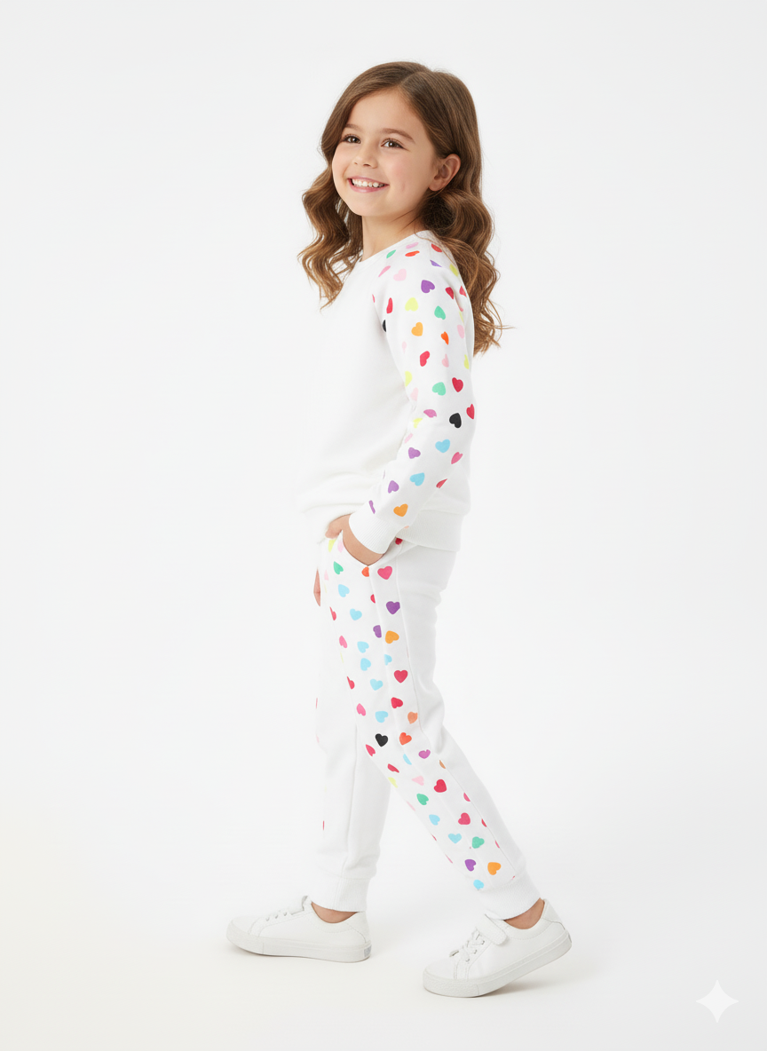 Colorful Heart Print Winter Set (1 to 10 years)