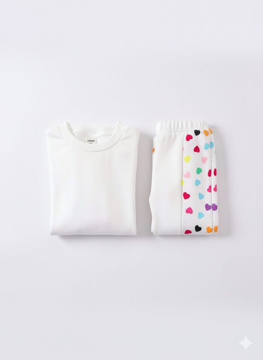 Colorful Heart Print Winter Set (1 to 10 years)