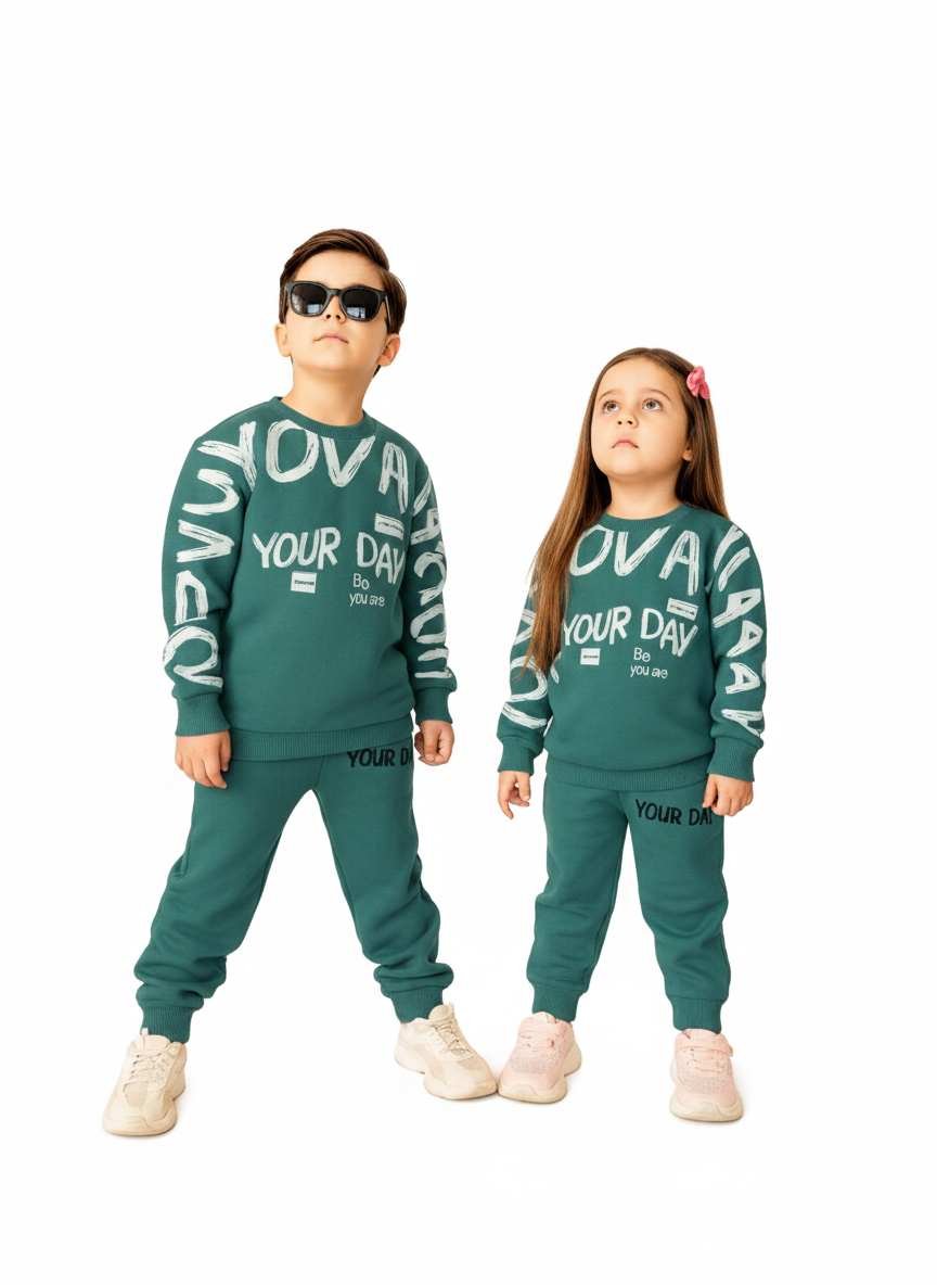 Kids Winter Fleece Suit – “Your Day” Print (Boys & Girls) | Ages 1 to 10