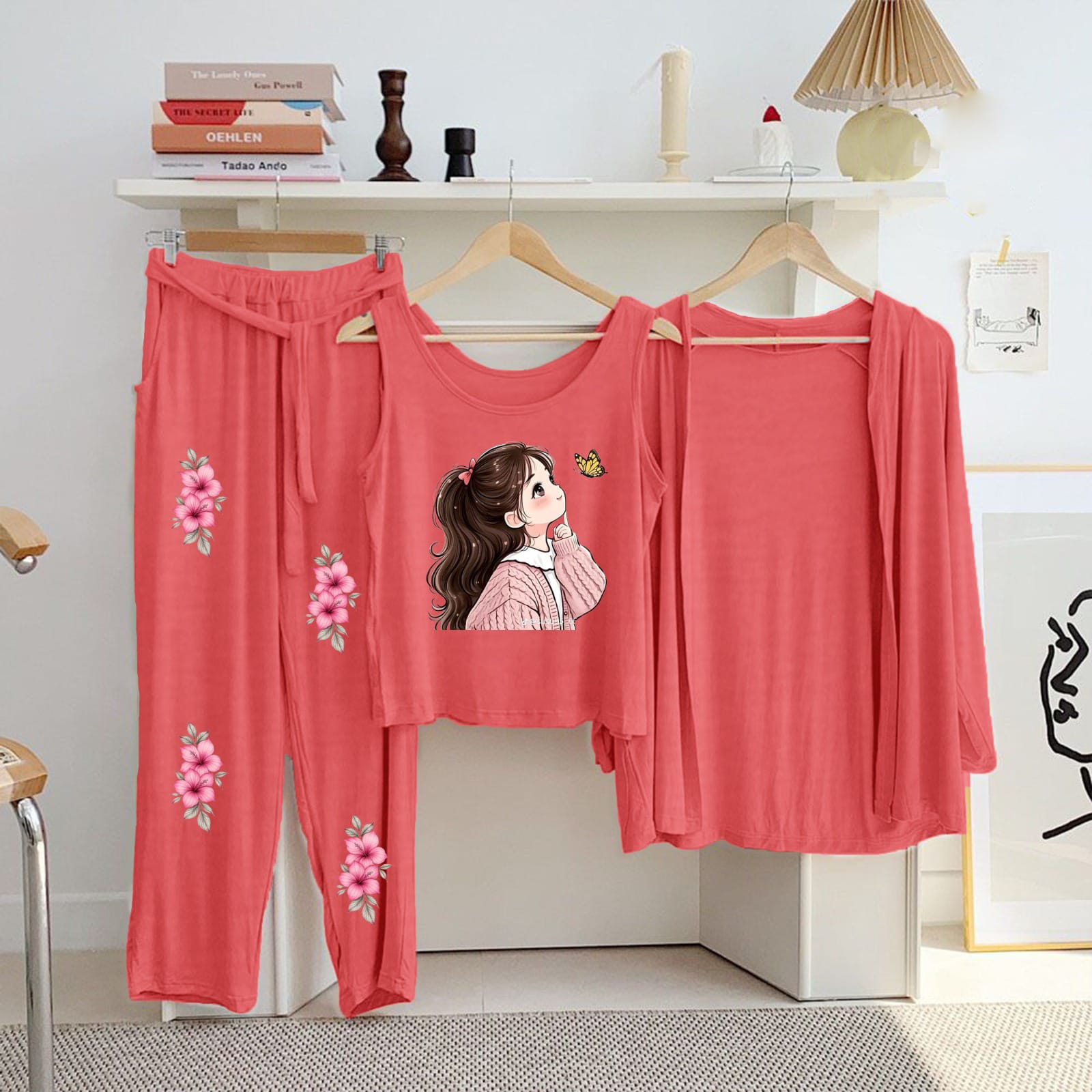 3 Pcs Night Printed Suit