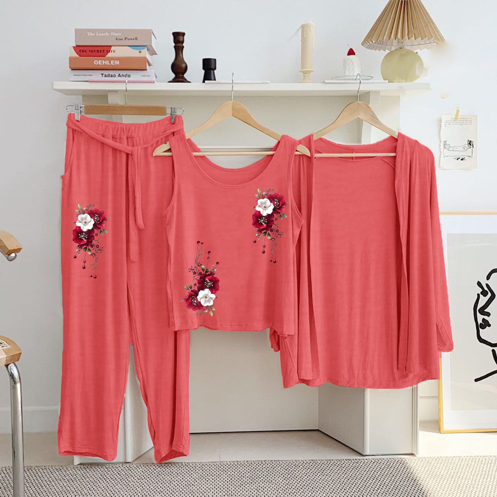 3 Pcs Night Printed Suit