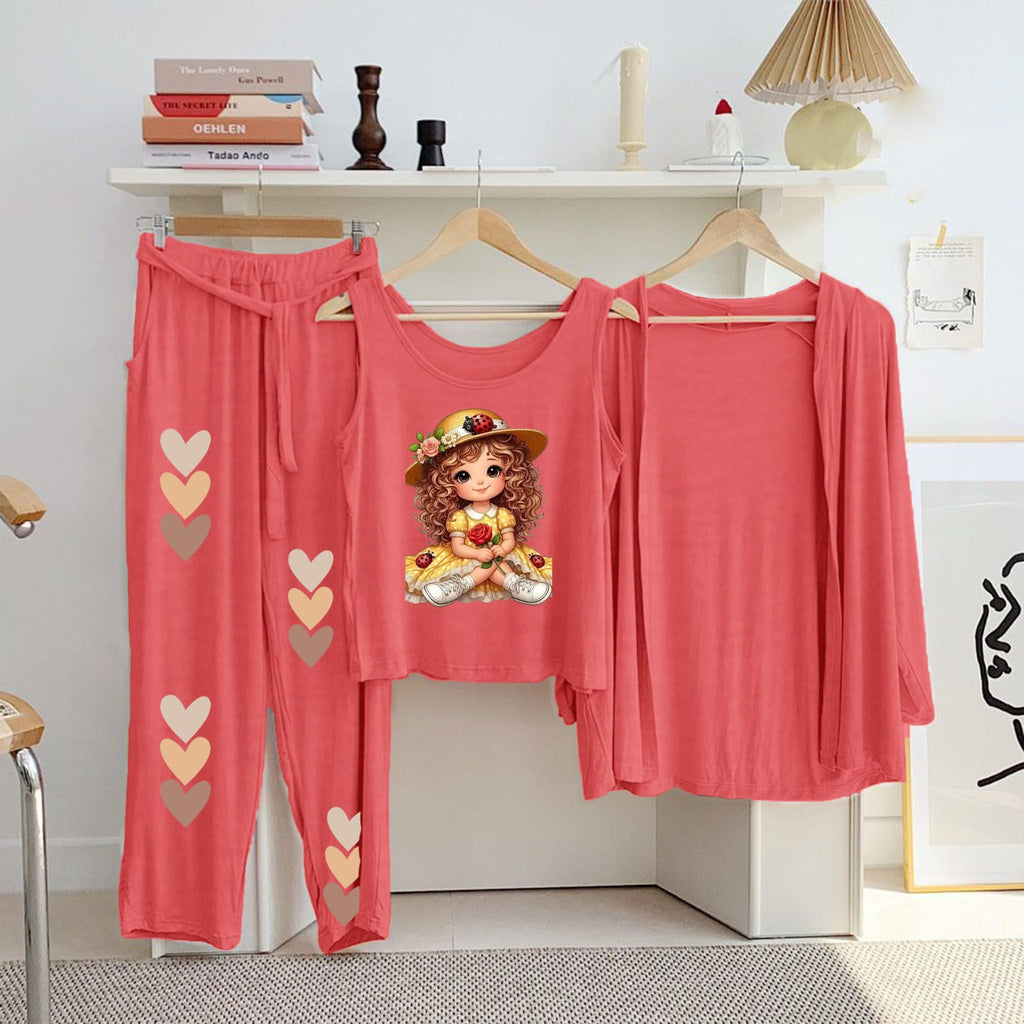 3 Pcs Night Printed Suit