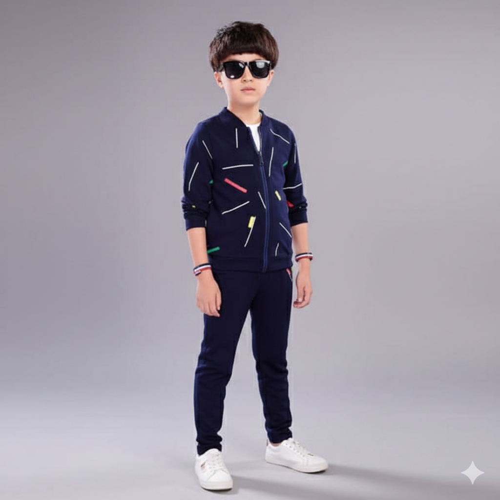 Boys/Girls Winter Fleece Tracksuit with Zipper Hoodie