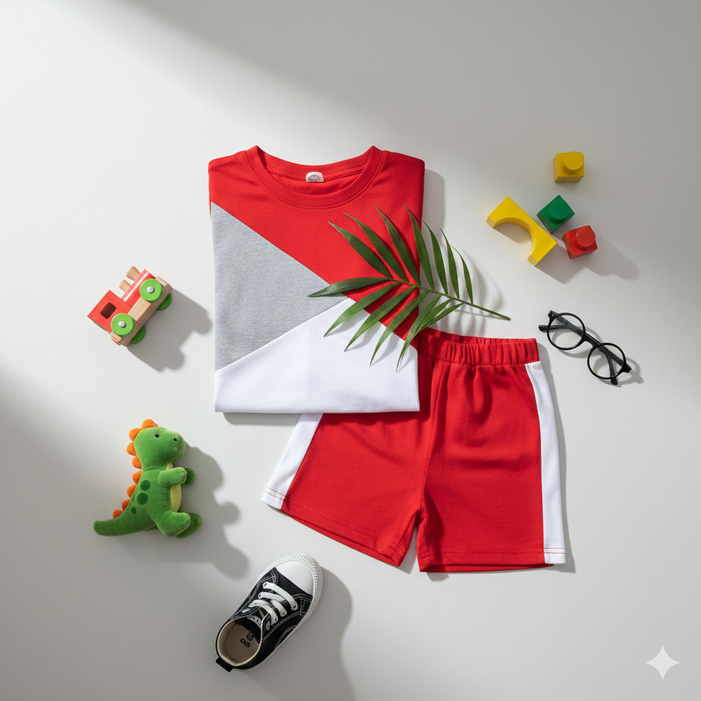 Vibrant Tri-Color Summer Coordinate Set.