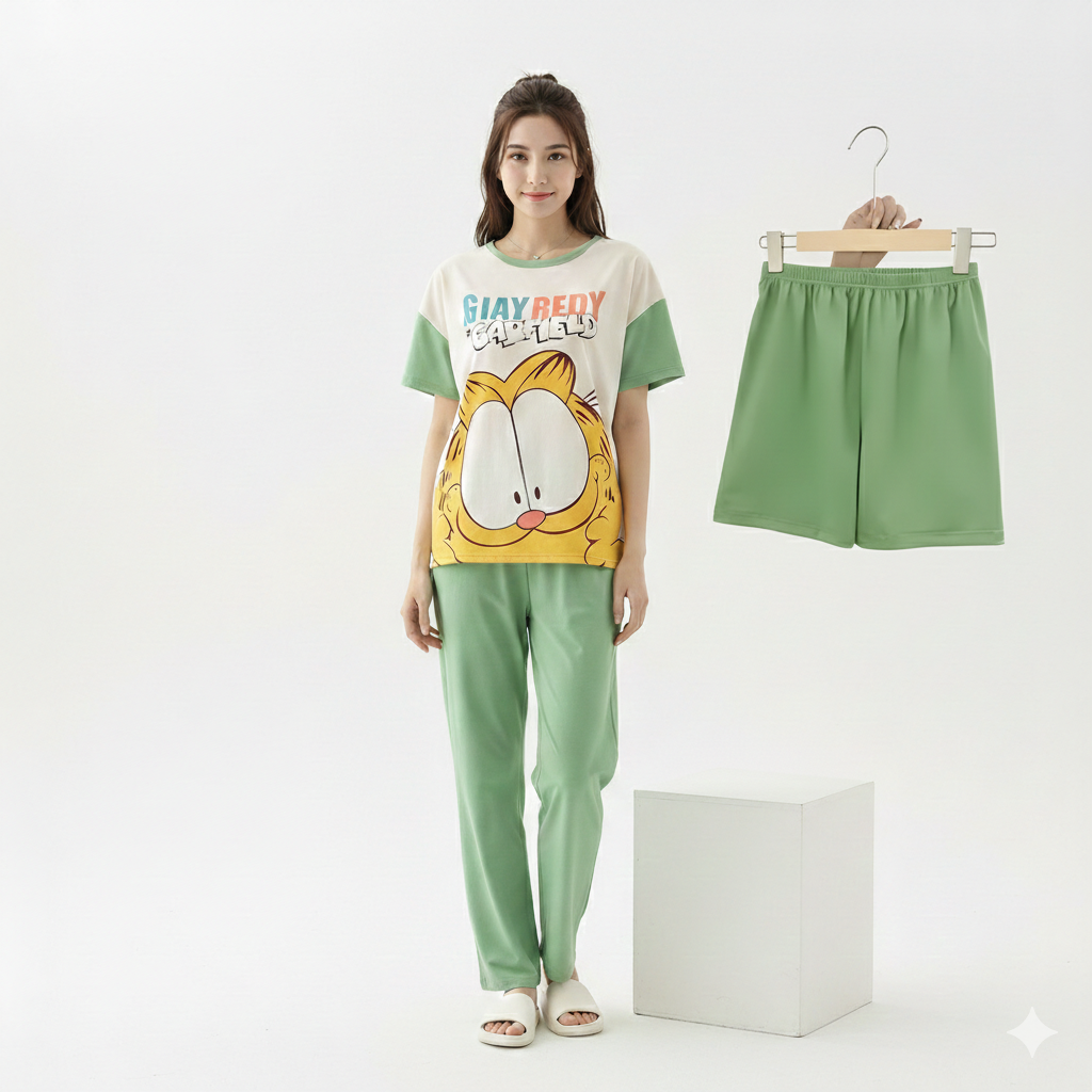 Mickey Mouse Fun Print 3-PCS Loungewear Set | Shirt, Pajama & Shorts