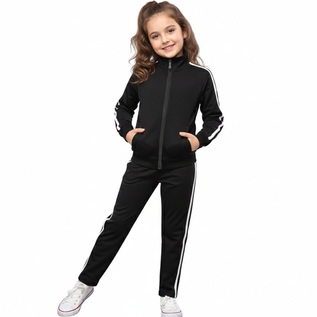Girls/Boys Winter Fleece Tracksuit with Zipper Hoodie