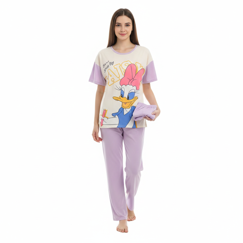 Mickey Mouse Fun Print 3-PCS Loungewear Set | Shirt, Pajama & Shorts