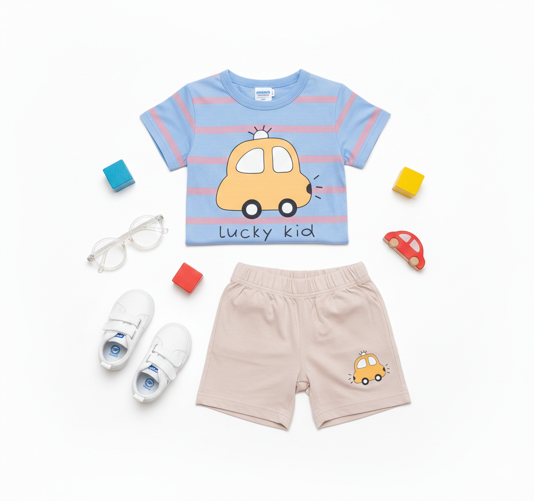 Lucky Kid" Car Print Suit