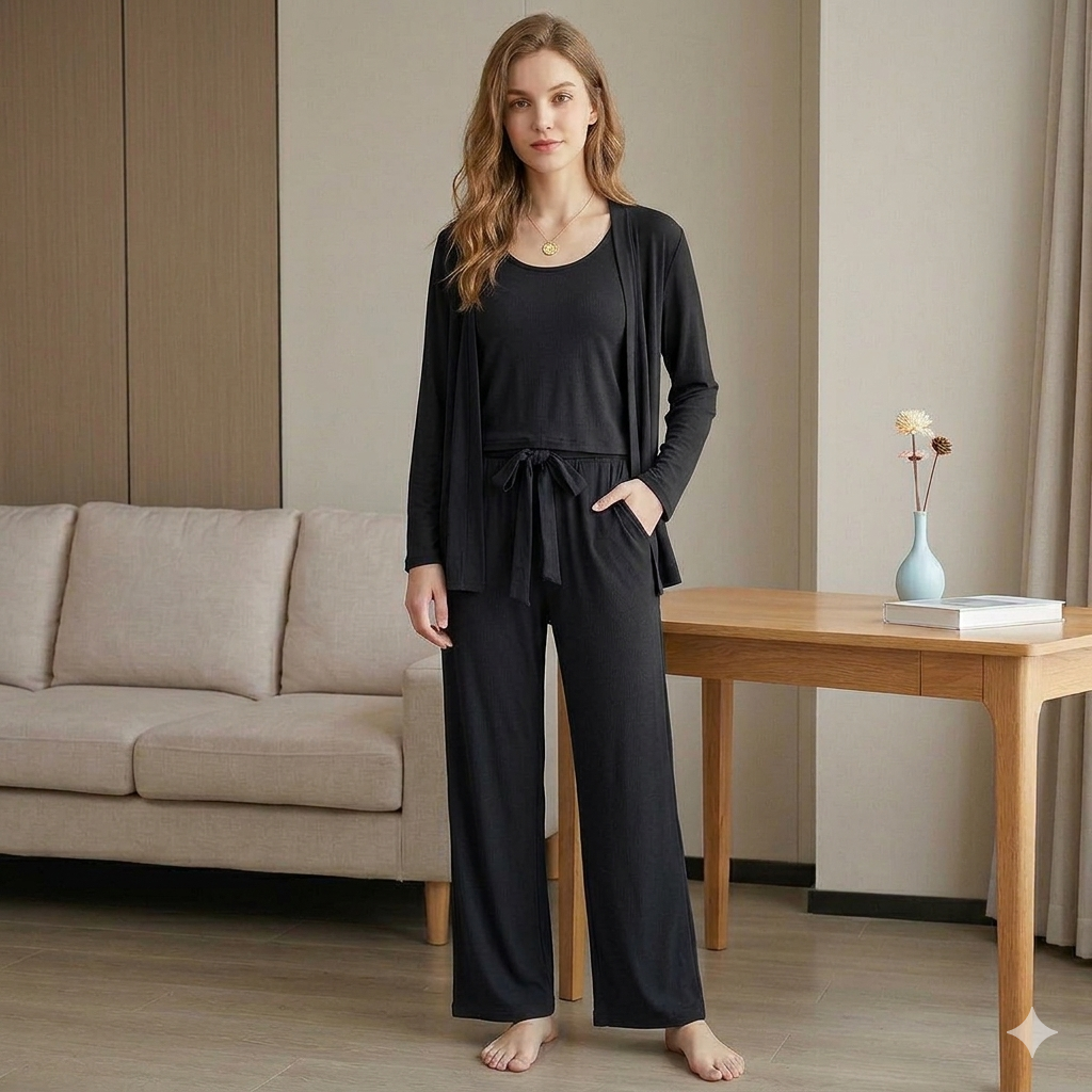 Night Plan Suit – 3 Pcs Set 🌙✨