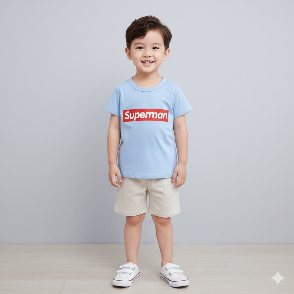Trendy Casual Superman Cotton Suit for Kids