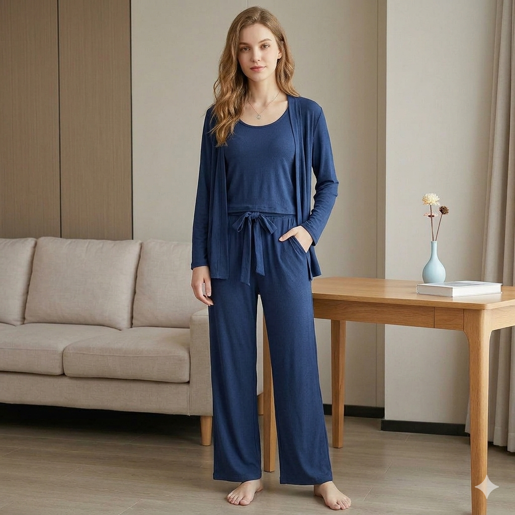 Night Plan Suit – 3 Pcs Set 🌙✨