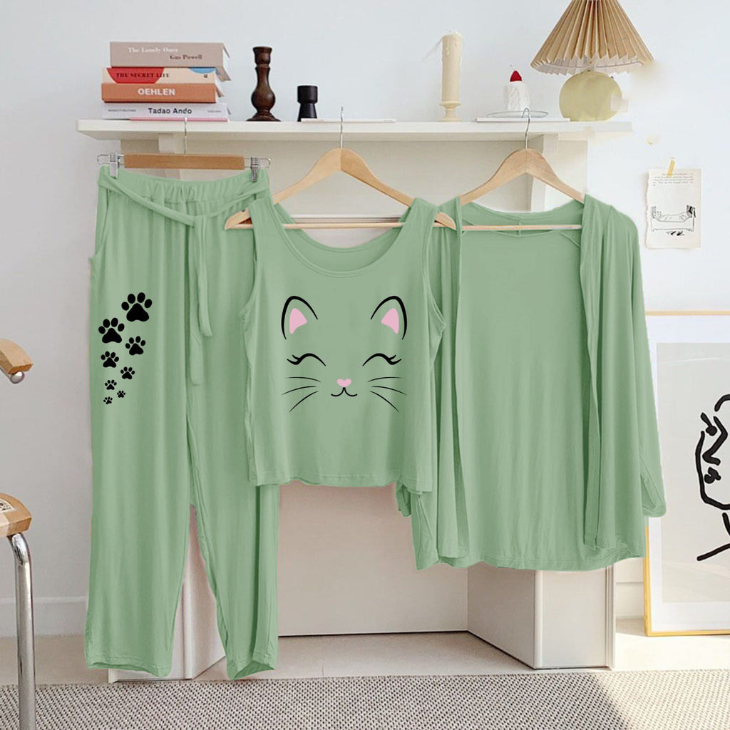 Night Printed Suit 3 Pcs