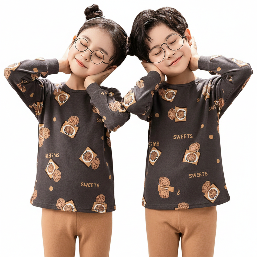 Kids cookie print pajama set"