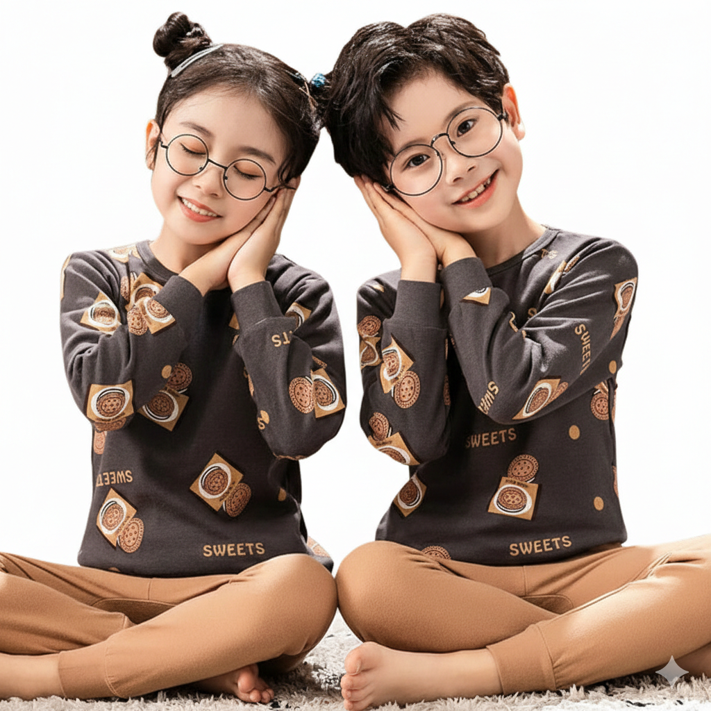Kids cookie print pajama set"