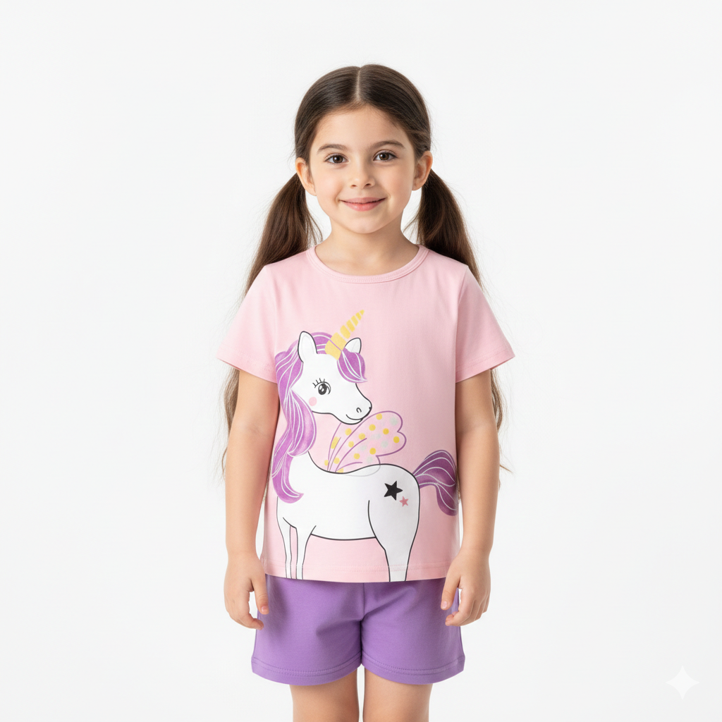 Charming Unicorn Graphic Summer Outfit