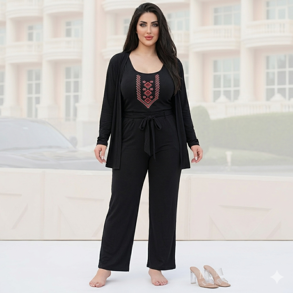 Night Printed Suit – 3 Pcs Set 🌙✨