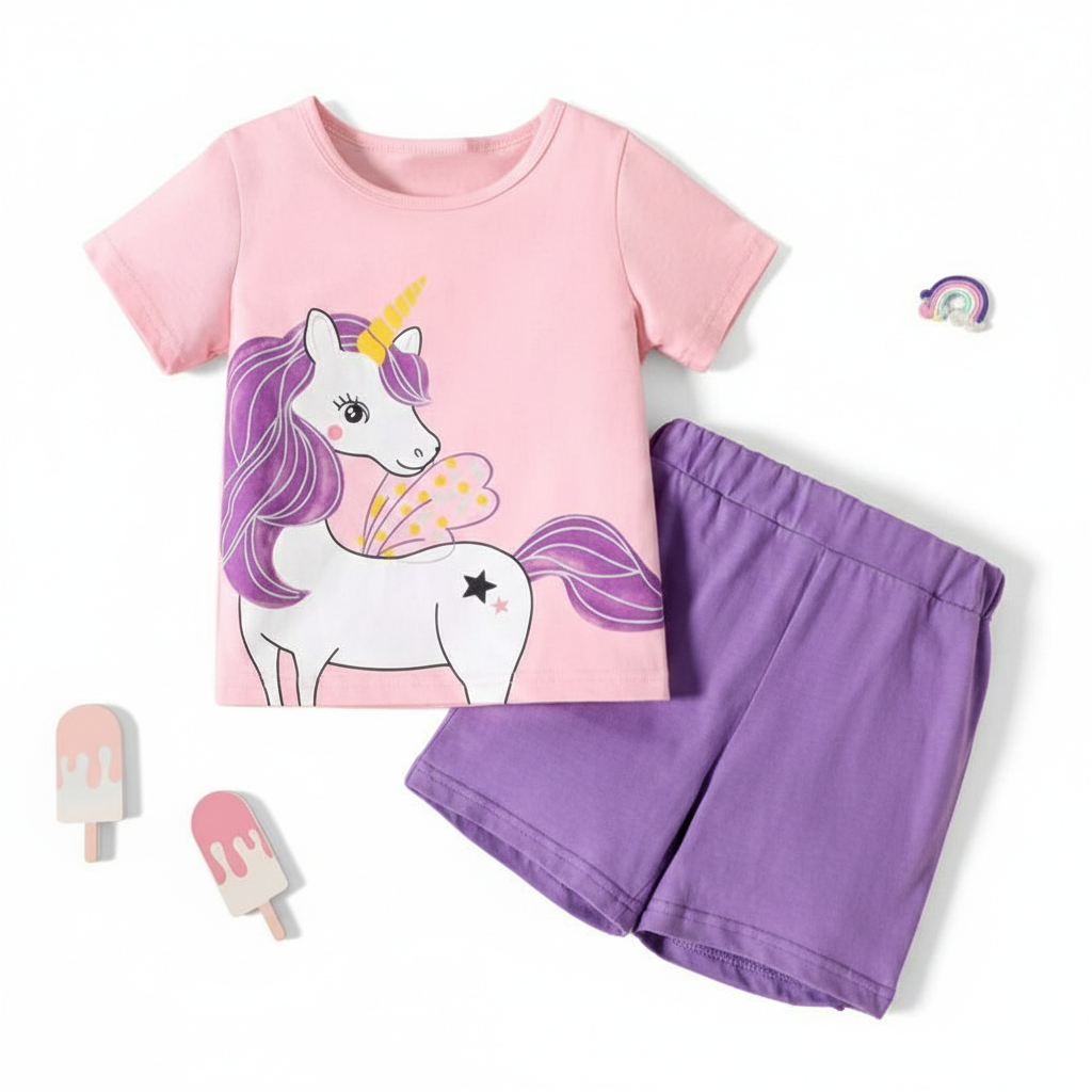 Charming Unicorn Graphic Summer Outfit