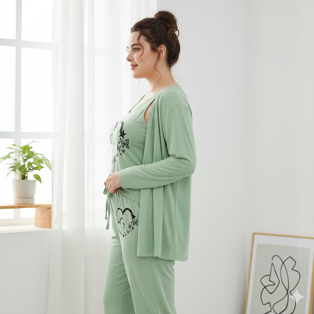 Night Printed Suit 3 Pcs