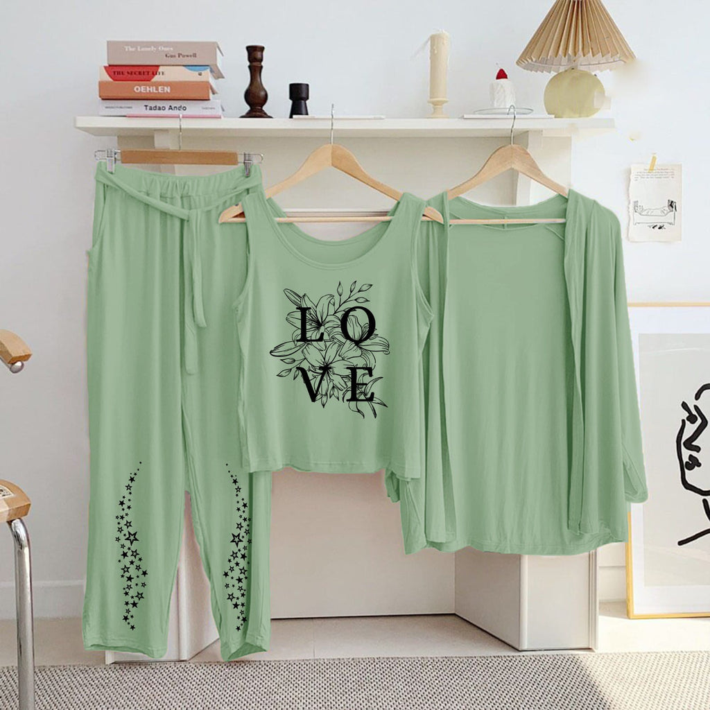 Night Printed Suit 3 Pcs
