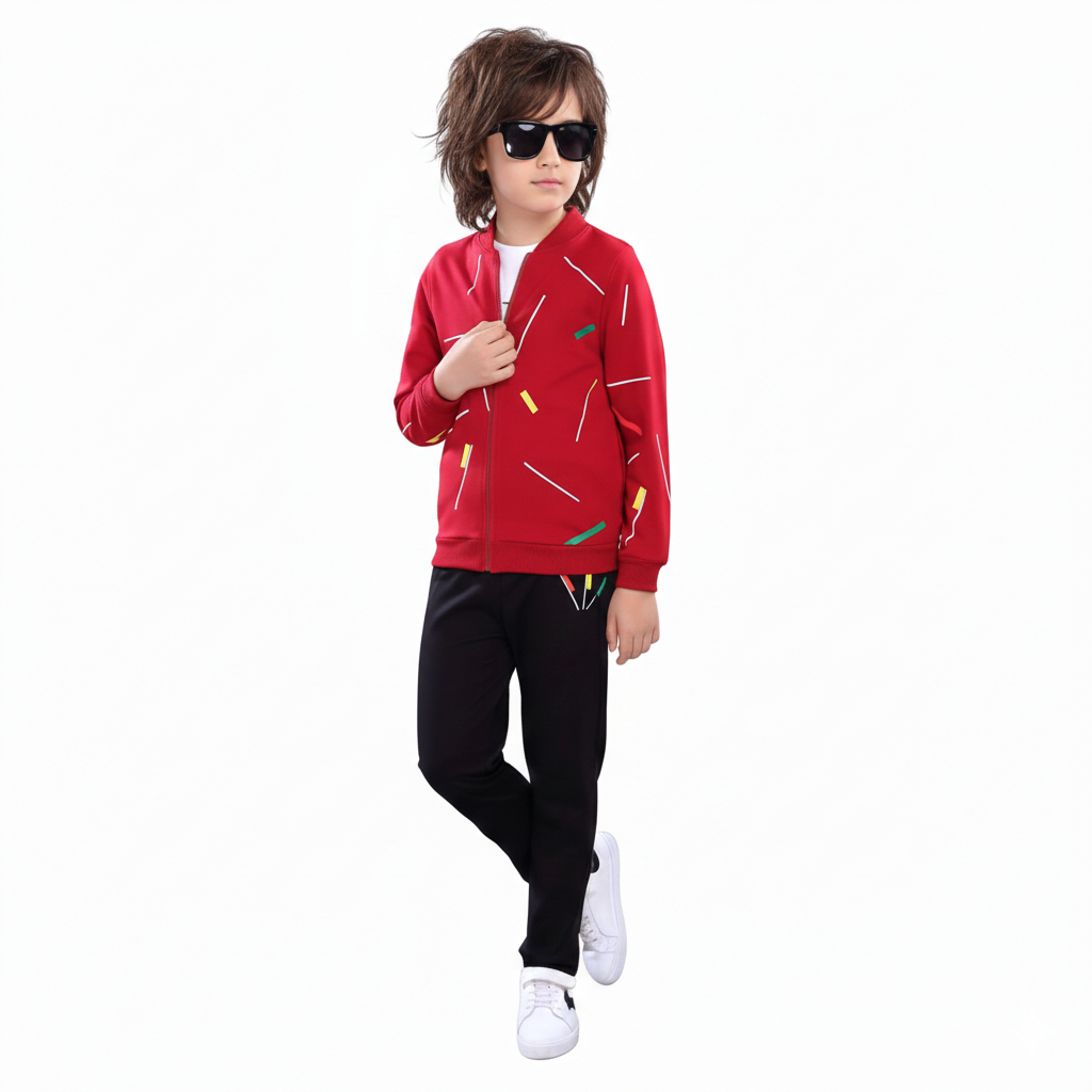 Boys/Girls Winter Fleece Tracksuit with Zipper Hoodie
