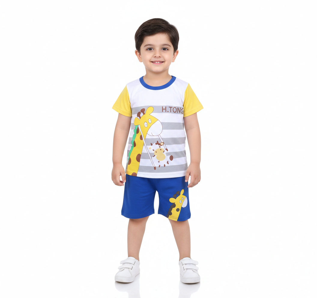 Kids' Stylish Giraffe Print Casual Shirt.