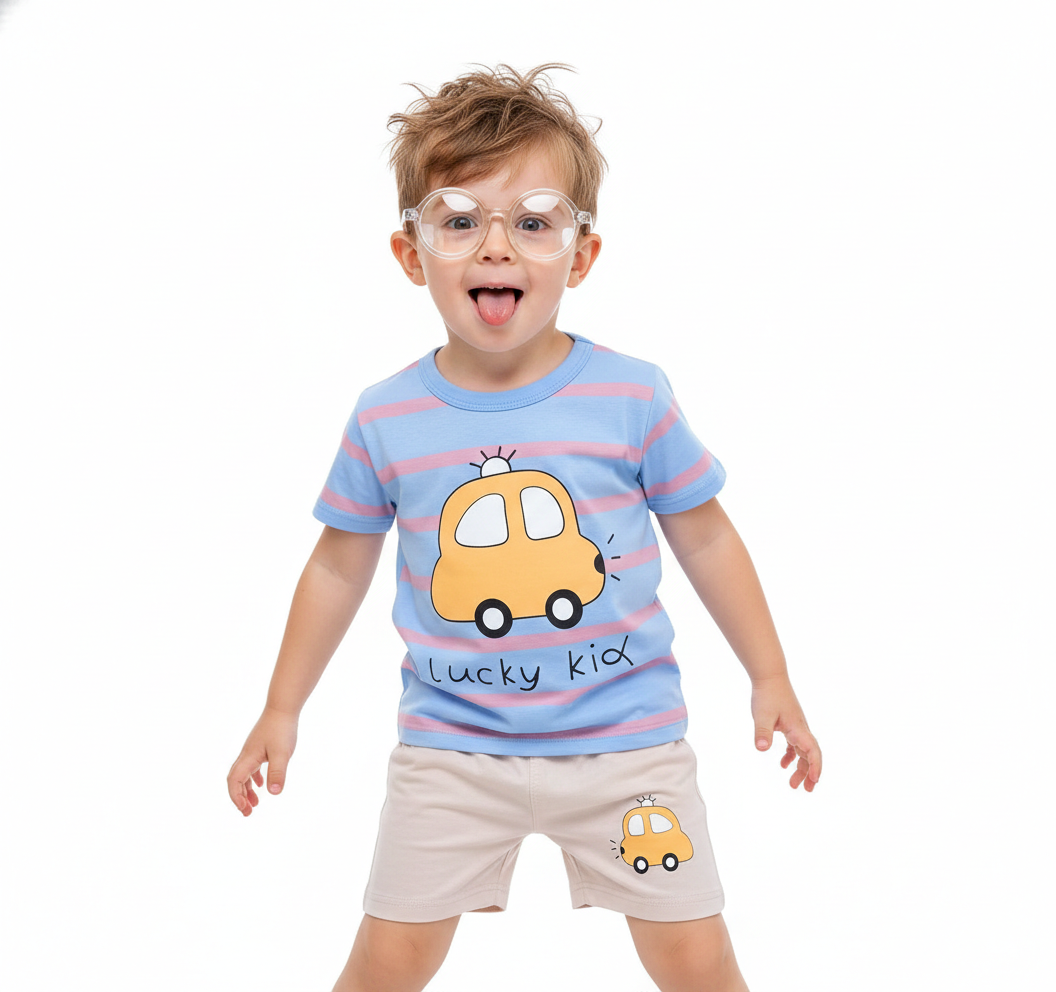Lucky Kid" Car Print Suit