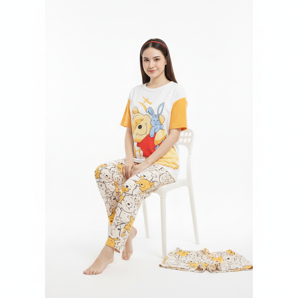 Mickey Mouse Fun Print 3-PCS Loungewear Set | Shirt, Pajama & Shorts
