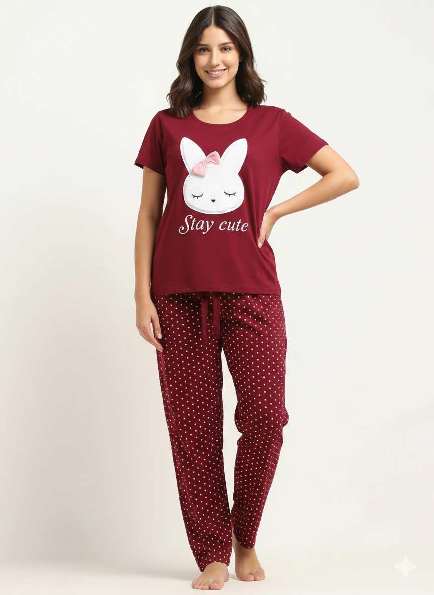 ✨ New Premium Cotton Jersey Night Suit – Soft & Comfy Wear