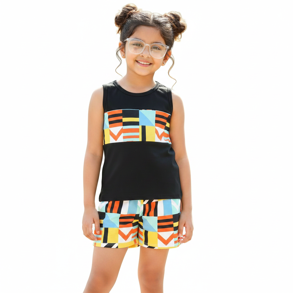 Funky Multi-Color Geometric Print Set