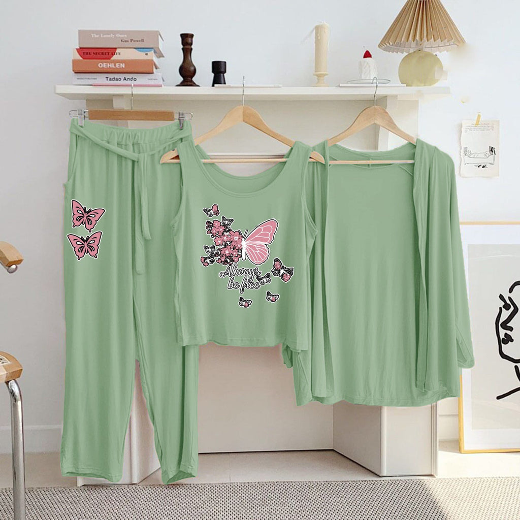 Night Printed Suit 3 Pcs