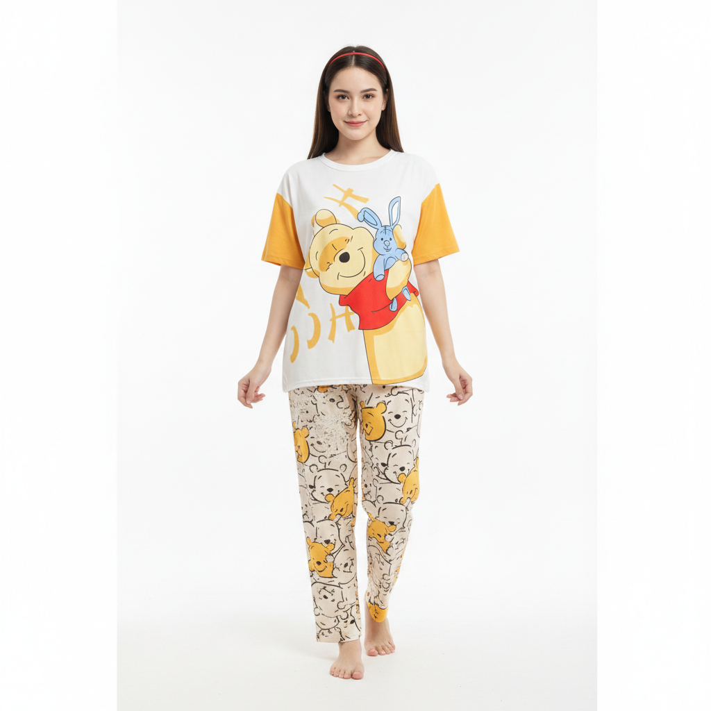 Mickey Mouse Fun Print 3-PCS Loungewear Set | Shirt, Pajama & Shorts