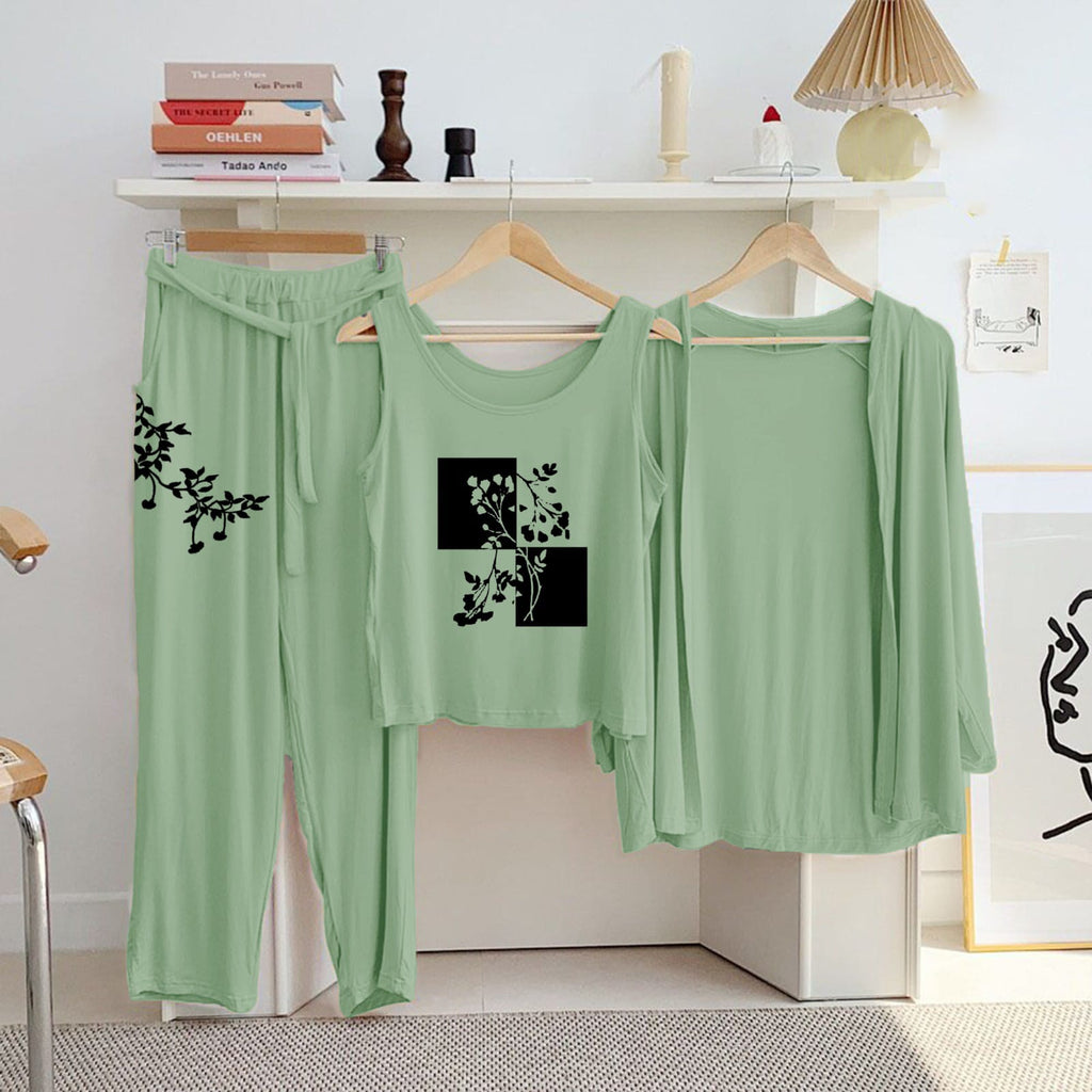 Night Printed Suit 3 Pcs