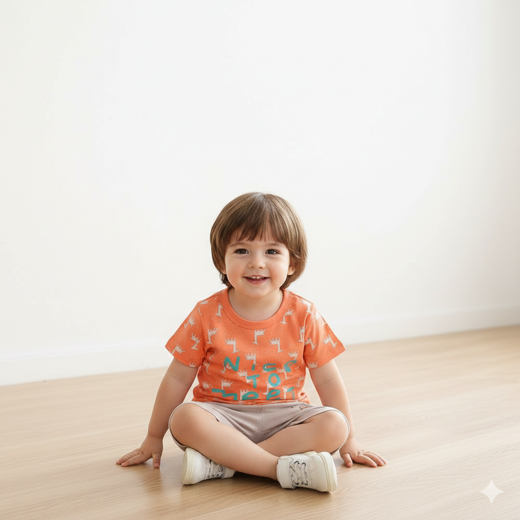 Comfy cotton summer suit for active toddlers.