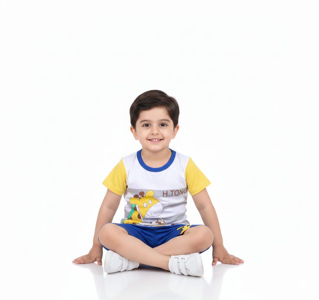 Kids' Stylish Giraffe Print Casual Shirt.